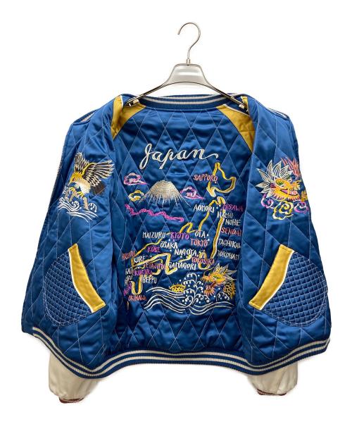 SAPEur（サプール）SAPEur (サプール) スカジャン ブルー×ボルドー サイズ:Ｌの古着・服飾アイテム