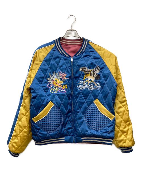 SAPEur（サプール）SAPEur (サプール) スカジャン ブルー×ボルドー サイズ:Ｌの古着・服飾アイテム