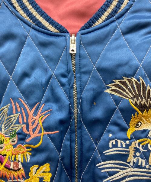 SAPEur（サプール）SAPEur (サプール) スカジャン ブルー×ボルドー サイズ:Ｌの古着・服飾アイテム