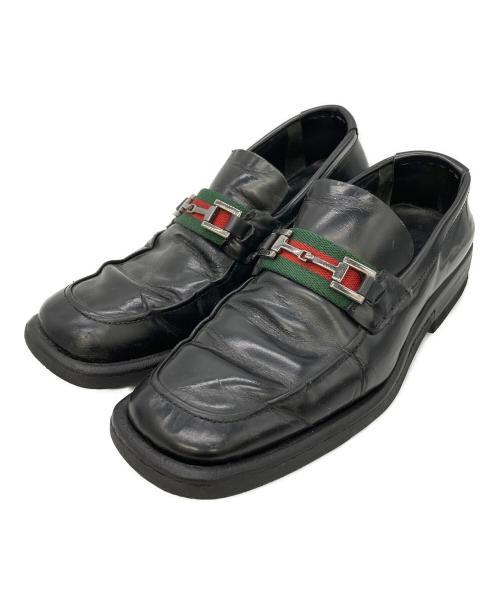 GUCCI（グッチ）GUCCI (グッチ) シェリーラインビットローファー ブラック サイズ:41の古着・服飾アイテム