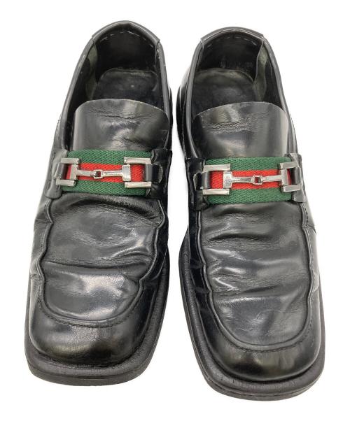 GUCCI（グッチ）GUCCI (グッチ) シェリーラインビットローファー ブラック サイズ:41の古着・服飾アイテム