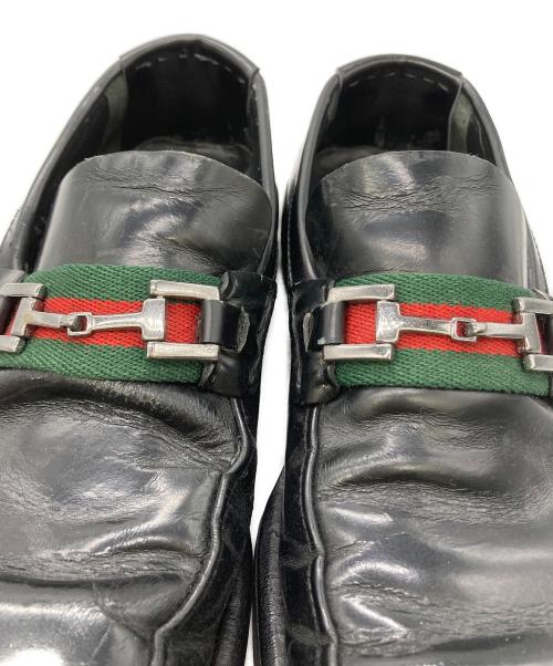 GUCCI（グッチ）GUCCI (グッチ) シェリーラインビットローファー ブラック サイズ:41の古着・服飾アイテム