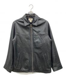 ARMANI EXCHANGE（アルマーニ エクスチェンジ）の古着「ジップアップレザージャケット」｜ブラック