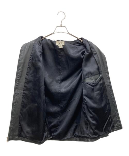 ARMANI EXCHANGE（アルマーニ エクスチェンジ）ARMANI EXCHANGE (アルマーニ エクスチェンジ) ジップアップレザージャケット ブラック サイズ:Mの古着・服飾アイテム
