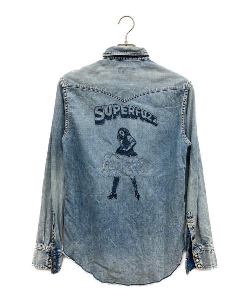 Hysteric Glamour（ヒステリックグラマー）Hysteric Glamour (ヒステリックグラマー) SUPER FUZZ刺繍 ウエスタンデニムシャツ インディゴ サイズ:Sの古着・服飾アイテム