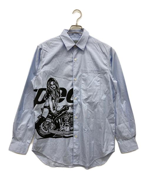 Hysteric Glamour（ヒステリックグラマー）Hysteric Glamour (ヒステリックグラマー) SPEEDSTER レギュラーカラーシャツ スカイブルー サイズ:Mの古着・服飾アイテム