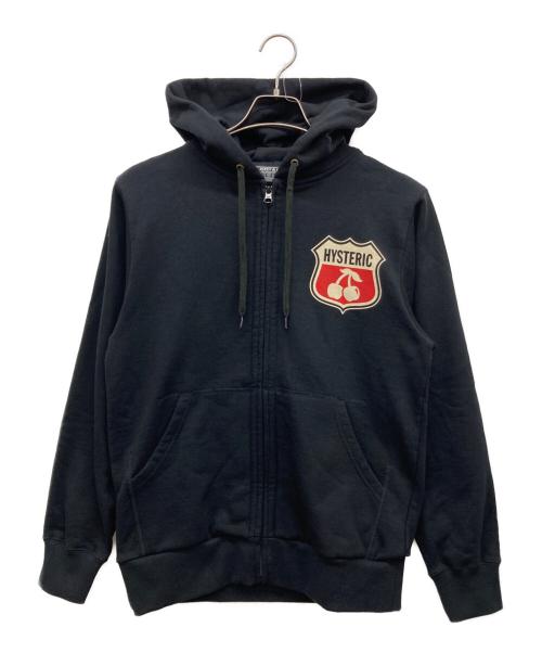 Hysteric Glamour（ヒステリックグラマー）Hysteric Glamour (ヒステリックグラマー) チェリーロゴジップアップパーカー ブラック サイズ:Sの古着・服飾アイテム