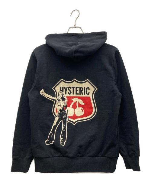 Hysteric Glamour（ヒステリックグラマー）Hysteric Glamour (ヒステリックグラマー) チェリーロゴジップアップパーカー ブラック サイズ:Sの古着・服飾アイテム
