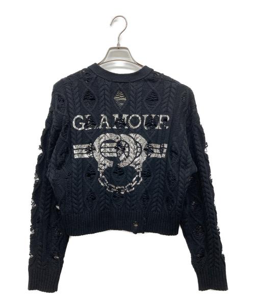 Hysteric Glamour（ヒステリックグラマー）Hysteric Glamour (ヒステリックグラマー) ショート丈クラッシュカーディガン ブラック サイズ:Freeの古着・服飾アイテム