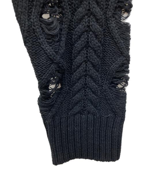 Hysteric Glamour（ヒステリックグラマー）Hysteric Glamour (ヒステリックグラマー) ショート丈クラッシュカーディガン ブラック サイズ:Freeの古着・服飾アイテム