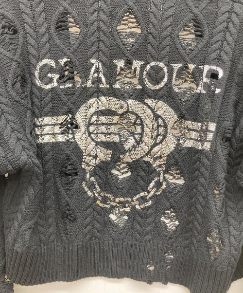 Hysteric Glamour（ヒステリックグラマー）Hysteric Glamour (ヒステリックグラマー) ショート丈クラッシュカーディガン ブラック サイズ:Freeの古着・服飾アイテム