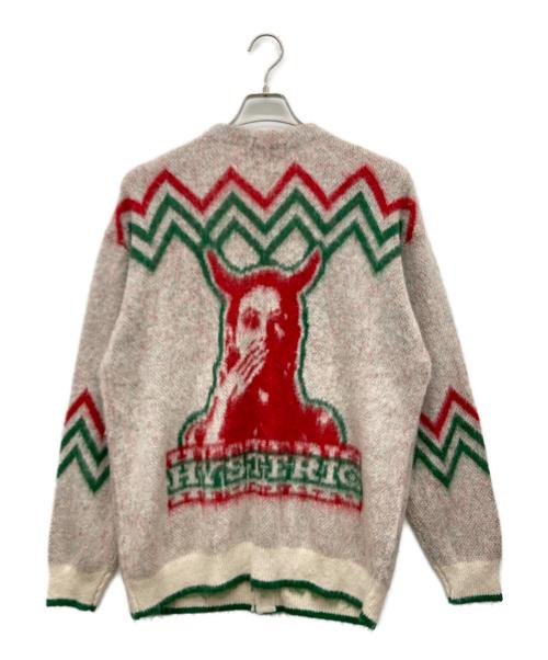 Hysteric Glamour（ヒステリックグラマー）Hysteric Glamour (ヒステリックグラマー) SPEAK NO EVIL ジャカード カーディガン ベージュ サイズ:Sの古着・服飾アイテム