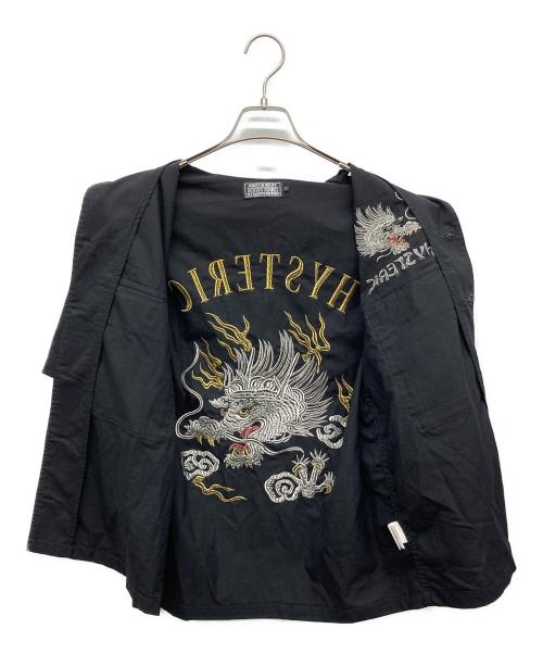 Hysteric Glamour（ヒステリックグラマー）Hysteric Glamour (ヒステリックグラマー) HYSTERIC DRAGON刺繍 ユーティリティーシャツ ブラック サイズ:Ｓの古着・服飾アイテム