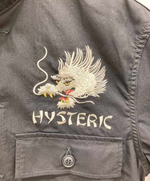 Hysteric Glamour（ヒステリックグラマー）Hysteric Glamour (ヒステリックグラマー) HYSTERIC DRAGON刺繍 ユーティリティーシャツ ブラック サイズ:Ｓの古着・服飾アイテム