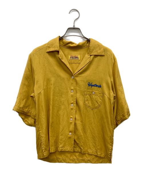 Hysteric Glamour（ヒステリックグラマー）Hysteric Glamour (ヒステリックグラマー) HYS CLUB HOUSE刺繍 ショート丈シャツ イエロー サイズ:Freeの古着・服飾アイテム