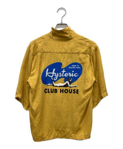 Hysteric Glamour（ヒステリックグラマー）Hysteric Glamour (ヒステリックグラマー) HYS CLUB HOUSE刺繍 ショート丈シャツ イエロー サイズ:Freeの古着・服飾アイテム