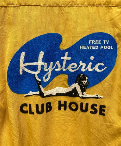 Hysteric Glamour（ヒステリックグラマー）Hysteric Glamour (ヒステリックグラマー) HYS CLUB HOUSE刺繍 ショート丈シャツ イエロー サイズ:Freeの古着・服飾アイテム