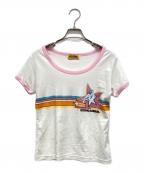 Hysteric Glamourヒステリックグラマー）の古着「STAR GIRL チビTシャツ」｜ホワイト