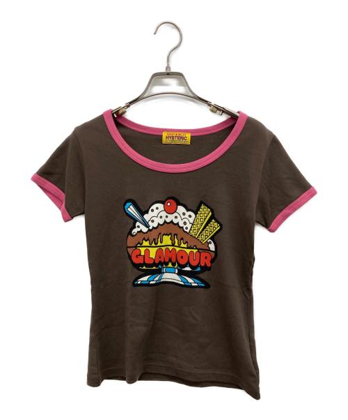 Hysteric Glamour（ヒステリックグラマー）Hysteric Glamour (ヒステリックグラマー) GLAMOUR PARFAIT ちびTシャツ ブラウン サイズ:FREEの古着・服飾アイテム
