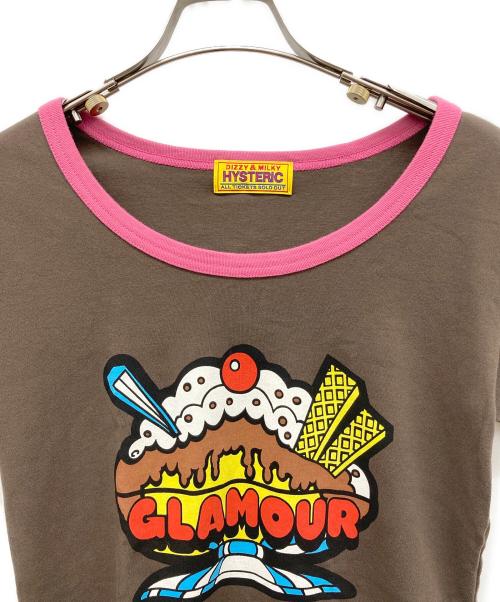 Hysteric Glamour（ヒステリックグラマー）Hysteric Glamour (ヒステリックグラマー) GLAMOUR PARFAIT ちびTシャツ ブラウン サイズ:FREEの古着・服飾アイテム