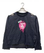 Hysteric Glamourヒステリックグラマー）の古着「MELT APPLE プルオーバーガーゼシャツ」｜ブラック