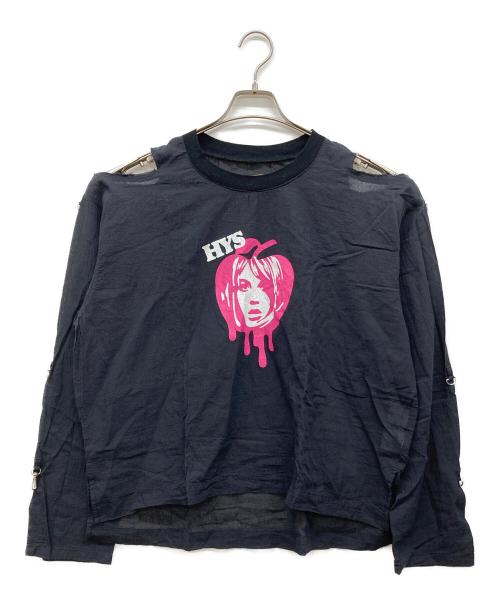 Hysteric Glamour（ヒステリックグラマー）Hysteric Glamour (ヒステリックグラマー) MELT APPLE プルオーバーガーゼシャツ ブラック サイズ:Freeの古着・服飾アイテム