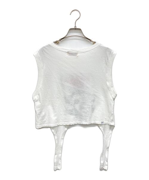 Hysteric Glamour（ヒステリックグラマー）Hysteric Glamour (ヒステリックグラマー) FREAK OUT! ショート丈ノースリーブ ホワイト サイズ:FREEの古着・服飾アイテム