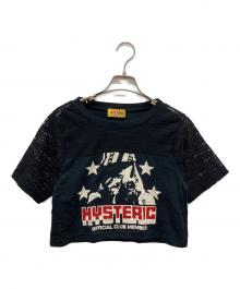 Hysteric Glamour（ヒステリックグラマー）の古着「CAMERA CLUB ショート丈Tシャツ」｜ブラック