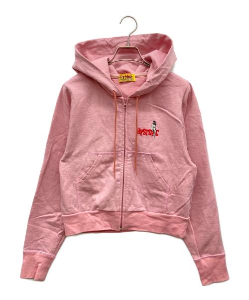Hysteric Glamour（ヒステリックグラマー）Hysteric Glamour (ヒステリックグラマー) WOMAN刺繍 ショートパーカー ピンク サイズ:FREEの古着・服飾アイテム