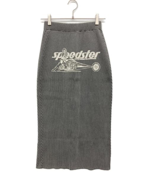 Hysteric Glamour（ヒステリックグラマー）Hysteric Glamour (ヒステリックグラマー) SPEEDSTER フロントZIPタイトスカート グレー サイズ:FREEの古着・服飾アイテム