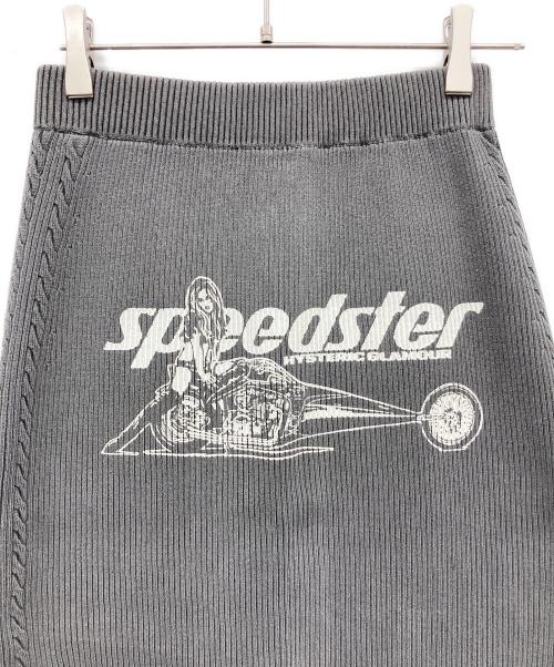 Hysteric Glamour（ヒステリックグラマー）Hysteric Glamour (ヒステリックグラマー) SPEEDSTER フロントZIPタイトスカート グレー サイズ:FREEの古着・服飾アイテム