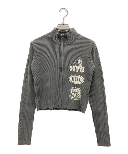 Hysteric Glamour（ヒステリックグラマー）Hysteric Glamour (ヒステリックグラマー) THE NEW HYS Cropped Jersery グレー サイズ:FREEの古着・服飾アイテム
