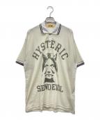 Hysteric Glamourヒステリックグラマー）の古着「SEE NO EVILメッシュ ポロシャツ」｜ベージュ