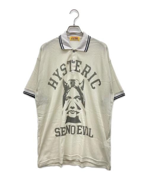 Hysteric Glamour（ヒステリックグラマー）Hysteric Glamour (ヒステリックグラマー) SEE NO EVILメッシュ ポロシャツ ベージュ サイズ:FREEの古着・服飾アイテム