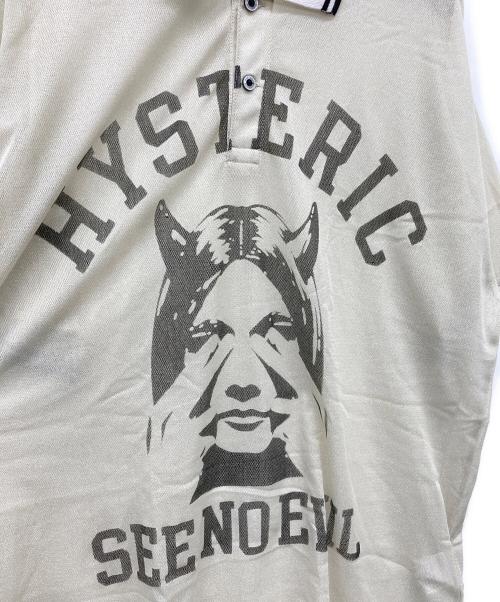 Hysteric Glamour（ヒステリックグラマー）Hysteric Glamour (ヒステリックグラマー) SEE NO EVILメッシュ ポロシャツ ベージュ サイズ:FREEの古着・服飾アイテム