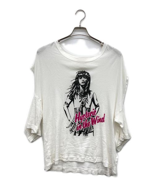 Hysteric Glamour（ヒステリックグラマー）Hysteric Glamour (ヒステリックグラマー) HYS IN THE WIND オーバーサイズTシャツ ホワイト サイズ:FREEの古着・服飾アイテム