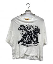 Hysteric Glamour（ヒステリックグラマー）の古着「KICK YOUR ASS オーバーサイズTシャツ」｜ホワイト