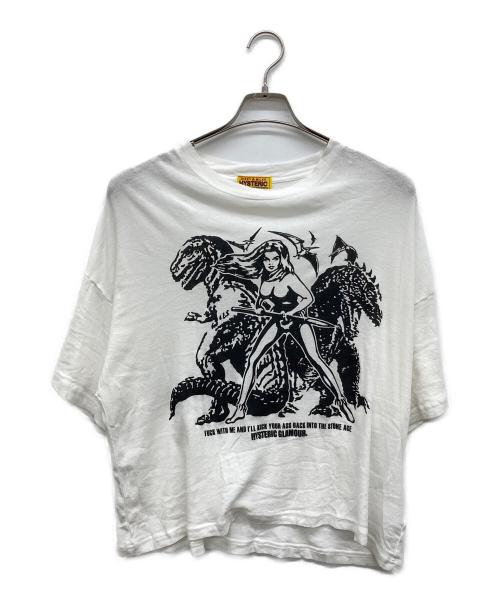 Hysteric Glamour（ヒステリックグラマー）Hysteric Glamour (ヒステリックグラマー) KICK YOUR ASS オーバーサイズTシャツ ホワイト サイズ:FREEの古着・服飾アイテム