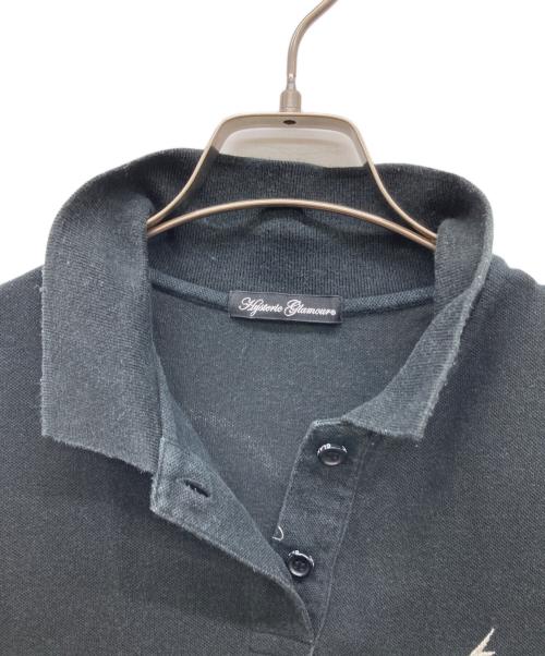Hysteric Glamour（ヒステリックグラマー）Hysteric Glamour (ヒステリックグラマー) リネン混ポロシャツ ブラック サイズ:FREEの古着・服飾アイテム