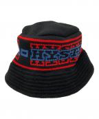 Hysteric Glamourヒステリックグラマー）の古着「STRIPE LOGO ニットバケットハット」｜ブラック