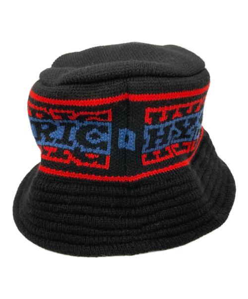 Hysteric Glamour（ヒステリックグラマー）Hysteric Glamour (ヒステリックグラマー) STRIPE LOGO ニットバケットハット ブラックの古着・服飾アイテム