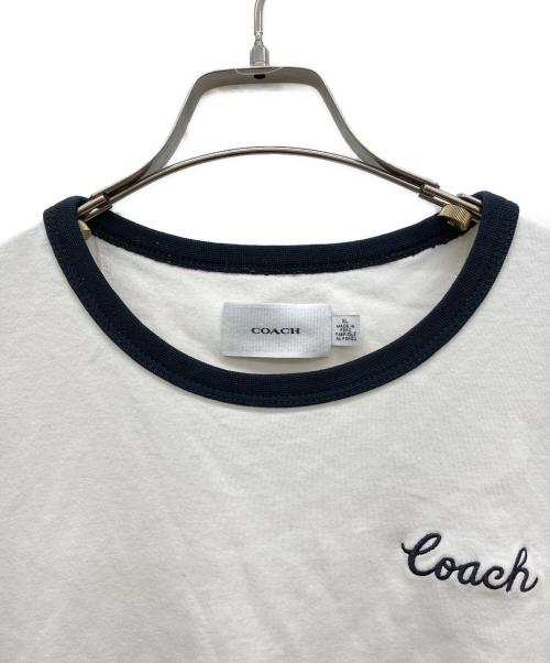 COACH（コーチ）COACH (コーチ) ロゴ刺繍Tシャツ ホワイト サイズ:XLの古着・服飾アイテム