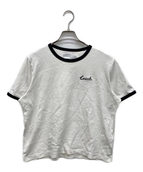COACH（コーチ）COACH (コーチ) ロゴ刺繍Tシャツ ホワイト サイズ:XLの古着・服飾アイテム
