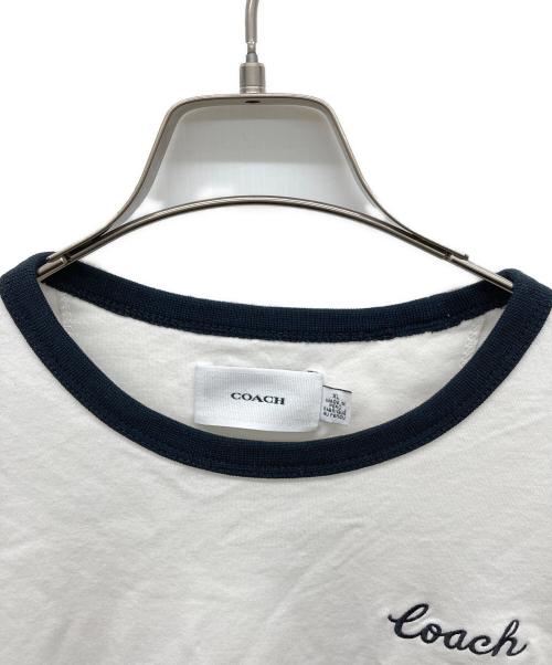 COACH（コーチ）COACH (コーチ) ロゴ刺繍Tシャツ ホワイト サイズ:XLの古着・服飾アイテム