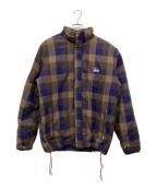 stussyステューシー）の古着「中綿チェックジャケット AUTHENTIC GEAR」｜ブラウン