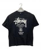 stussyステューシー）の古着「両面プリントTシャツ」｜ブラック