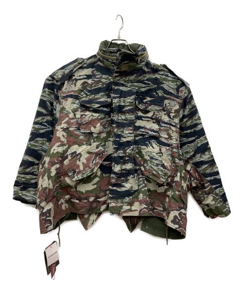 ALPHA（アルファ）ALPHA (アルファ) beautiful people (ビューティフルピープル) double-end camouflage field jacket カーキ サイズ:36の古着・服飾アイテム