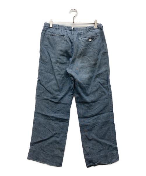 RALPH LAUREN（ラルフローレン）RALPH LAUREN (ラルフローレン) リネンワイドパンツ ブルー サイズ:9の古着・服飾アイテム