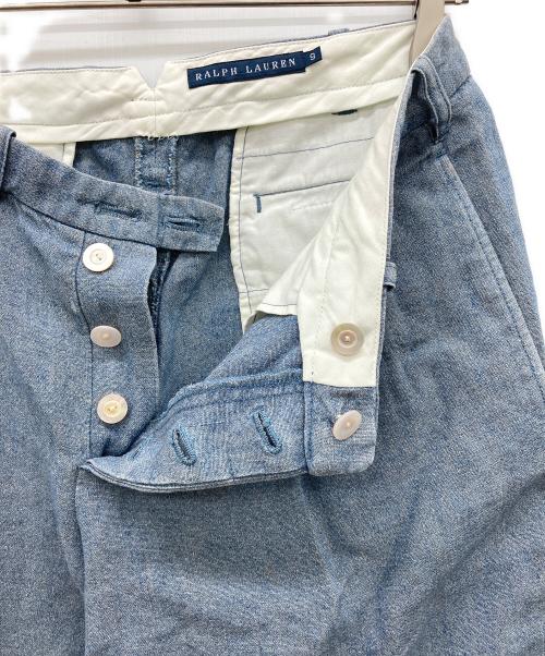 RALPH LAUREN（ラルフローレン）RALPH LAUREN (ラルフローレン) リネンワイドパンツ ブルー サイズ:9の古着・服飾アイテム