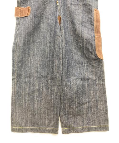 NEPENTHES（ネペンテス）NEPENTHES (ネペンテス) スウェード切替デニムオーバーオール インディゴ サイズ:Mの古着・服飾アイテム